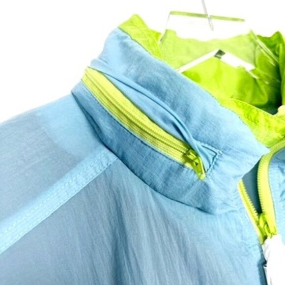 NWT Opening Ceremony Jacket Mens L Blue Green Black Colorblock Nylon Windbreaker - Picture 5 of 15